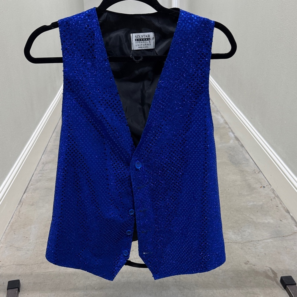 Men's Blue Sequin Vest
